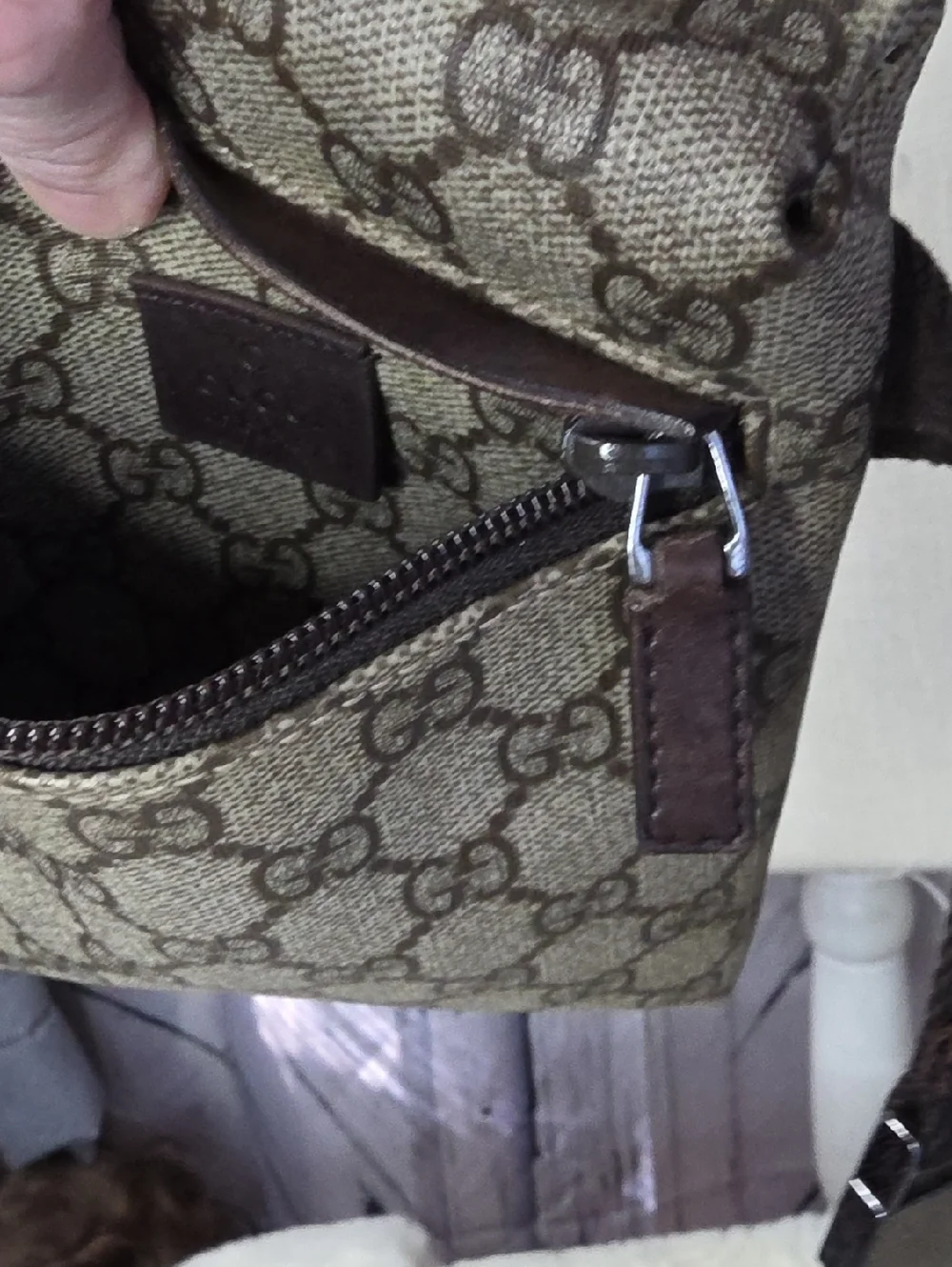 Gucci Beige/Brown Monogram Sling Belt Bag - Picture 7 of 10